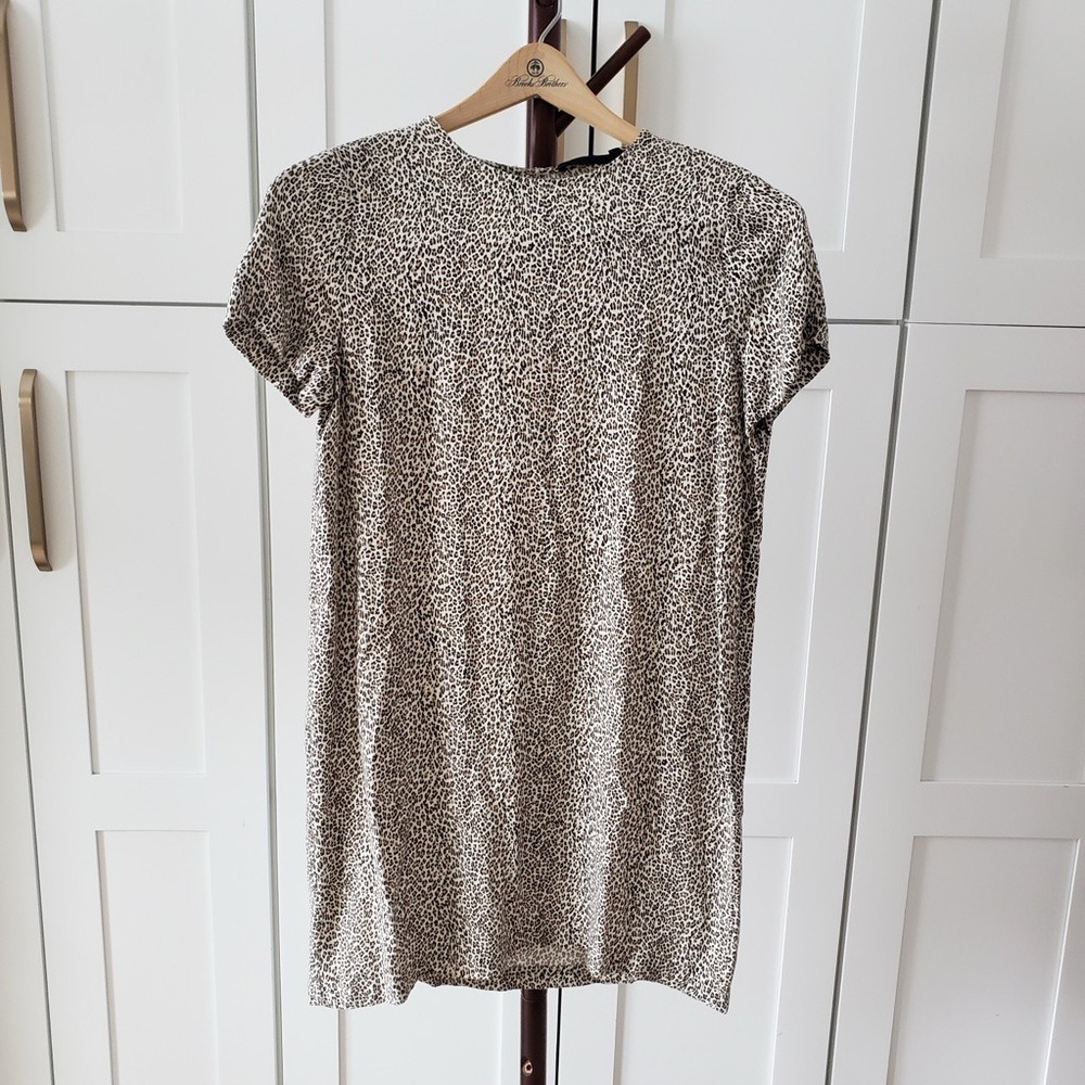 Jenni Kayne Leopard Dress Womens S Brown Cheetah Print Shift Mini